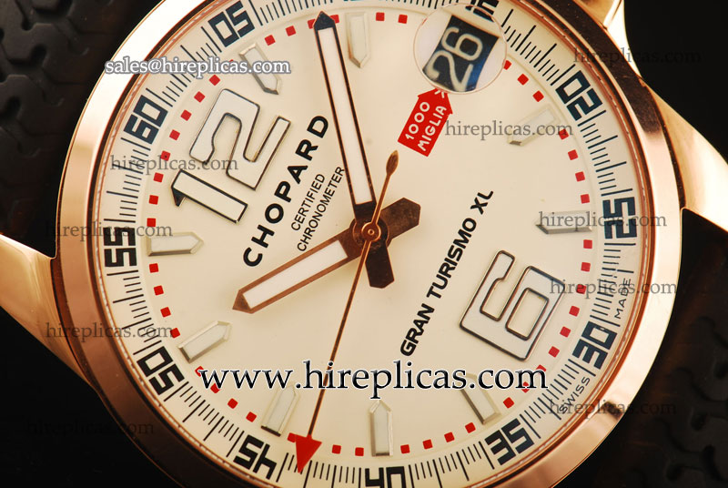 Best Price Modern Chopard Mille Miglia Gran Turismo XL 161264-5001 Swiss Valjoux 7750 Automatic Rose Gold White Dial