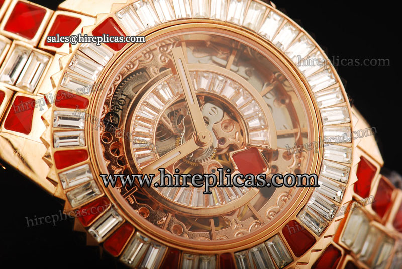 Best Price Christian Dior Dior Christal CD11102603 Automatic Rose Gold Skeleton Dial