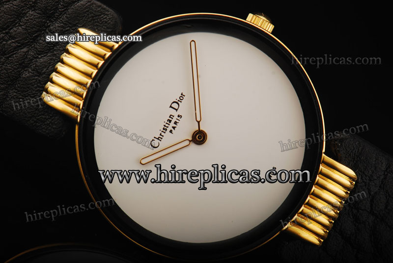 Duplicate Christian Dior La D De Dior CD042114A001 Miyota Quartz Rose Gold White Dial For Sale