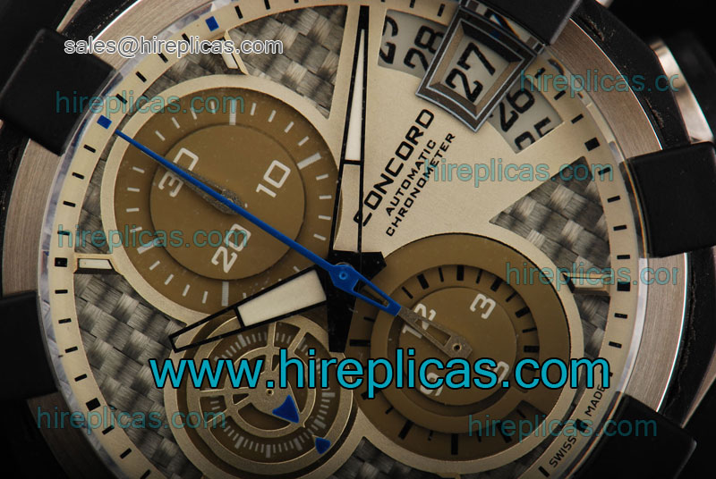Fake Classic Concord C1 Chronograph Model0320006 Swiss Valjoux 7750 Automatic Steel Drab Dial
