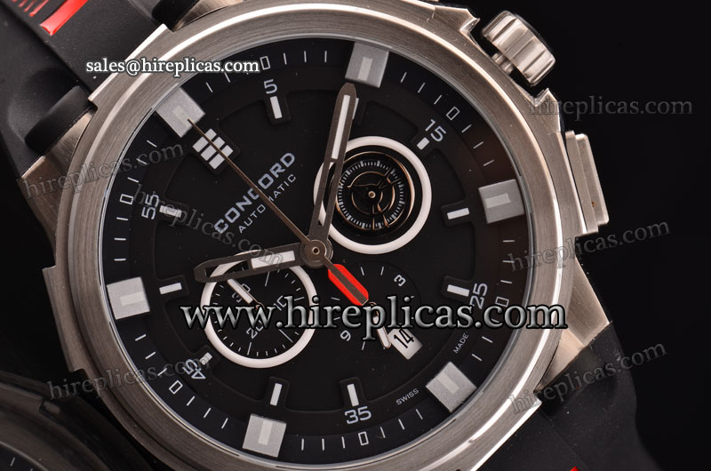 Clone Concord C2 320138E Miyota OS20 With Date Quartz Steel Case Black Dial