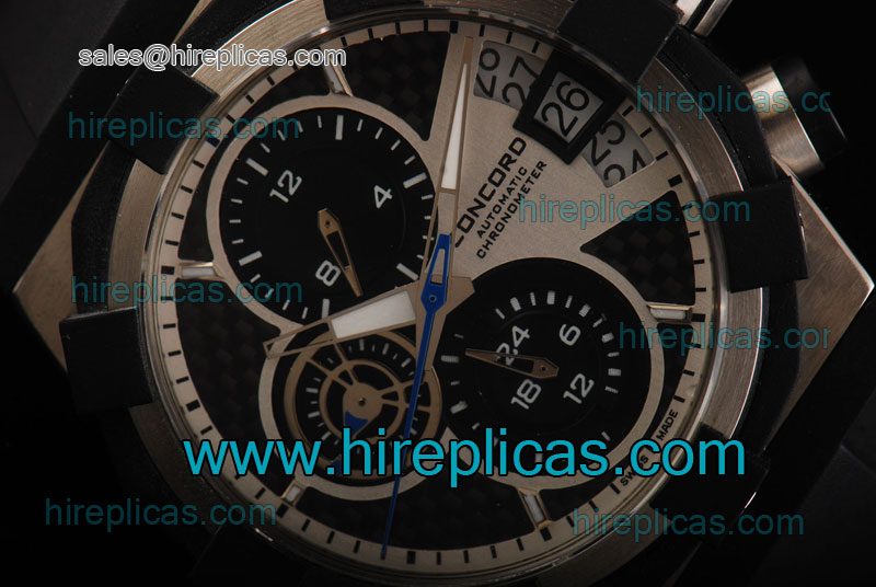 Fashion Hot Concord C1 Chronograph Model0320008 Swiss Valjoux 7750 Automatic Steel Black Dial