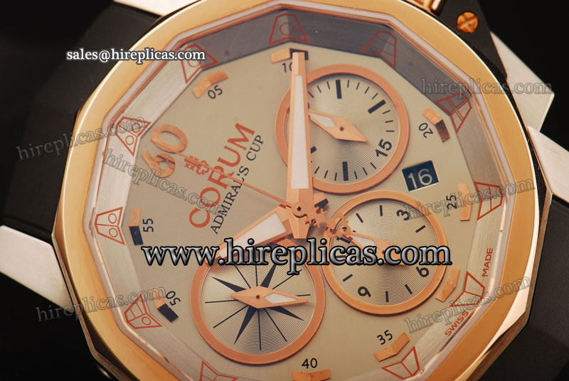 Best quality Modern Corum Challenger 753.692.55/0002 AG11 Swiss Valjoux 7750 Automatic Rose Gold White Dial
