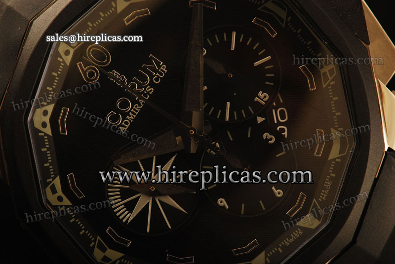 Best Pretty Corum Challenger 753.935.06/0371 AN52 Swiss Valjoux 7750 Automatic PVD Black Dial