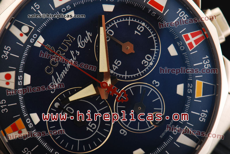 Best Price Beautiful Corum Chronograph Regatta 985.654.20/V785 AA45 Swiss Valjoux 7750 Automatic Steel Blue Dial