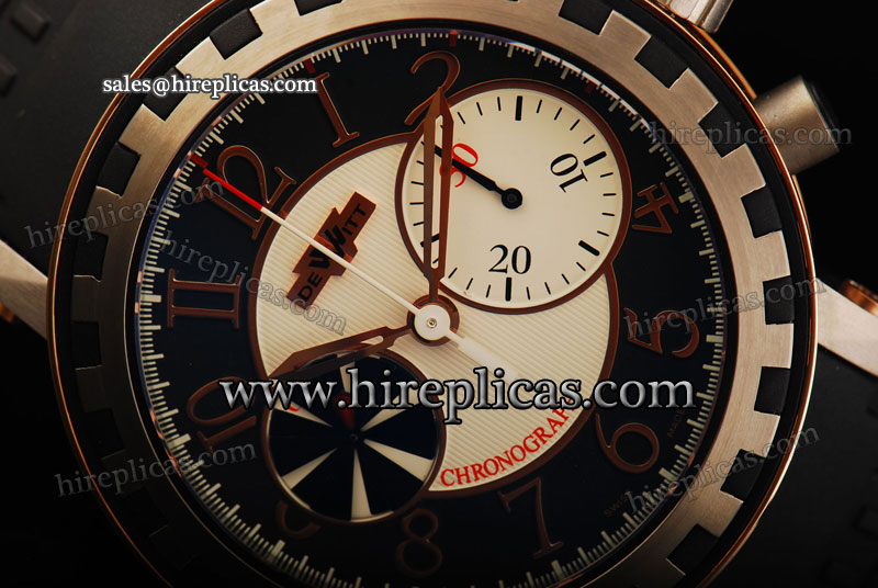 Fake Classic Dewitt Academia AC.6005.28A.M003 Swiss Valjoux 7750 Automatic Steel Black Dial
