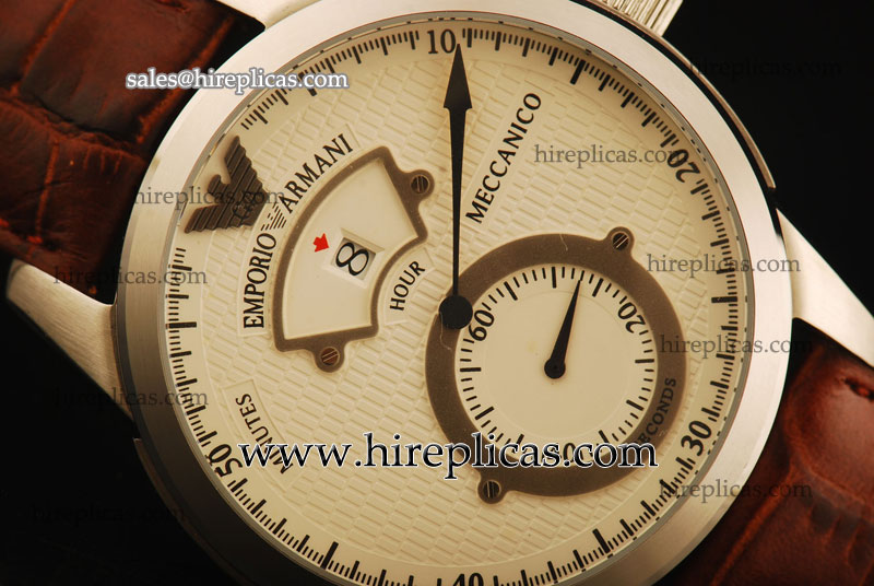 Glamorous Emporio Armani Meccanico AR4603 Original Automatic Steel White Dial