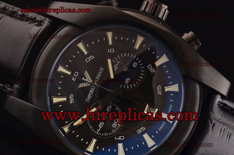 AAA Emporio Armani Meccanico AR1400A4 Miyota OS20 Quartz PVD Black Dial