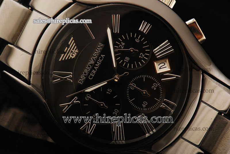 Glamorous Emporio Armani Womens AR1401 Swiss Quartz Full Ceramic Black Dial