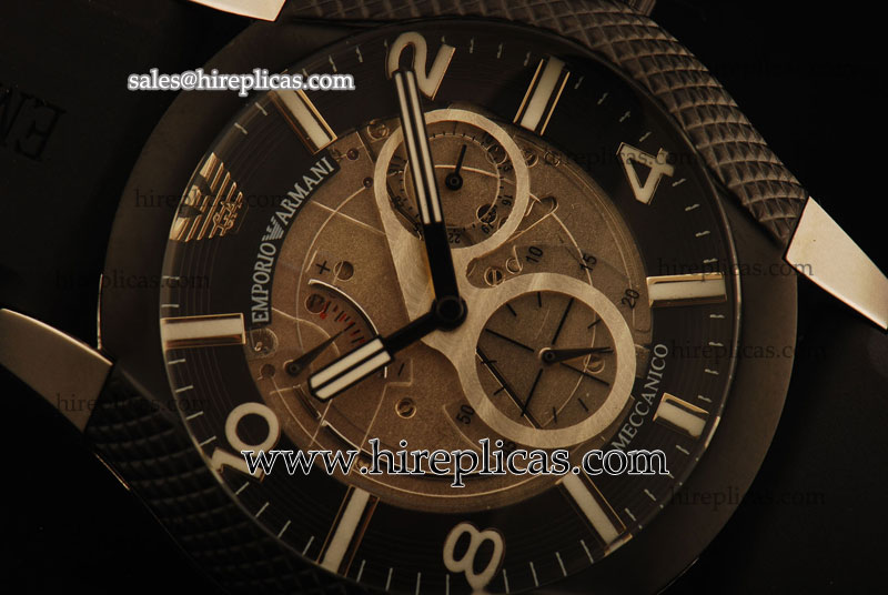 Glamorous Emporio Armani Meccanico AR4232 Swiss Automatic Steel Gray Dial