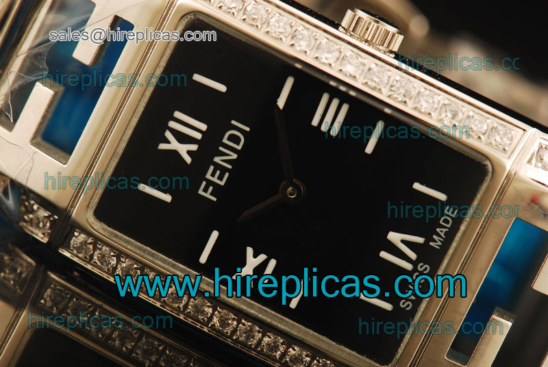 Top Quality Luxury Fendi Womens Orologi F128270 Swiss Quartz Steel Black Dial