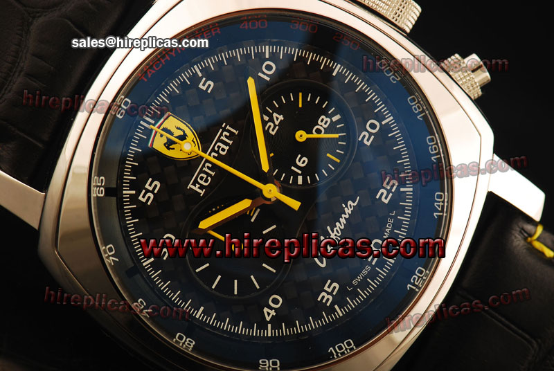 AAA Ferrari California Flyback 45mm FER00030 Miyota Quartz Steel Black Dial