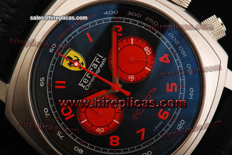 Best Luxury Ferrari Chronograph 45mm Special Edition FER00038 Miyota Quartz Steel Black Dial Red Second Hand UK Online