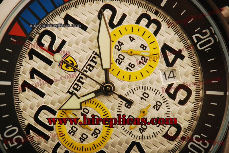 Inexpensive Classic Ferrari FER00028 Miyota Quartz PVD White Dial Yellow Subdial
