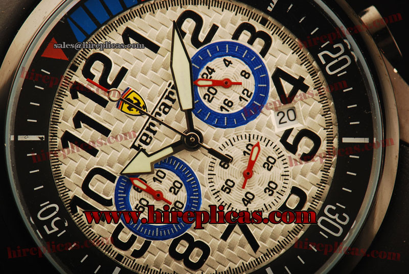 Top Quality Ferrari FER00028 Miyota Quartz PVD White Dial Blue Subdial