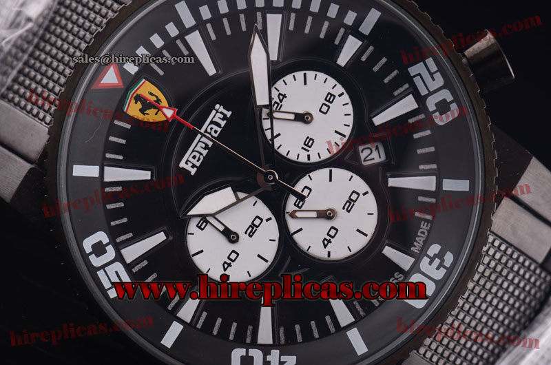Inexpensive Classic Ferrari FER00035 Miyota Quartz PVD Black Dial Three White Subdials