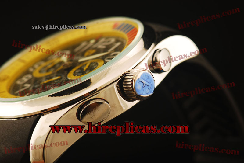 Designer Ferrari FER00030 Miyota Quartz Steel Black Dial Yellow Inner Bezel
