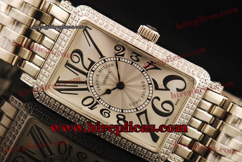 Glamorous Franck Muller Long Island 1200 SC COL DRM O Swiss Quartz Steel/Diamond Silver Dial