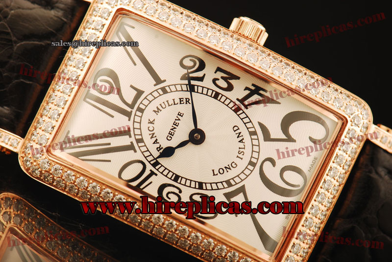 Top Quality Franck Muller Long Island 1200 SC REL D Swiss ETA Quartz Rose Gold/Diamond White Dial
