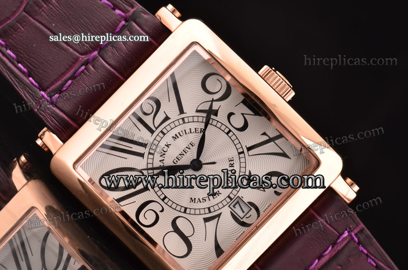 Graceful Franck Muller Master Square 6000 H SC DT V Swiss Quartz Rose Gold Case White Dial