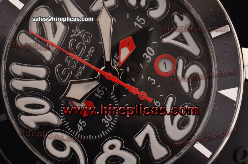 Cheap Classic Gaga Chrono 48 6050.2D Miyota OS20 Quartz Steel Black Dial White Numeral Markers