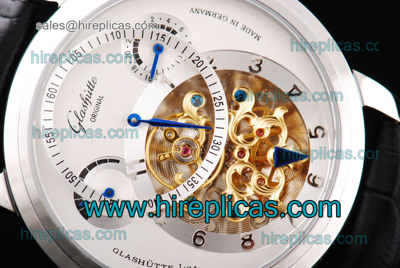 Charming Glashutte PanoMatic Tourbillon 93-01-01-01-04 Asia Automatic Steel White Dial
