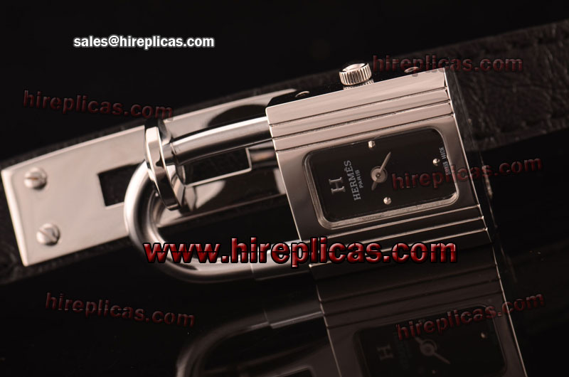 Best Price Hermes Kelly KE1.210.280.ACO Japanese Quartz Steel Black Dial