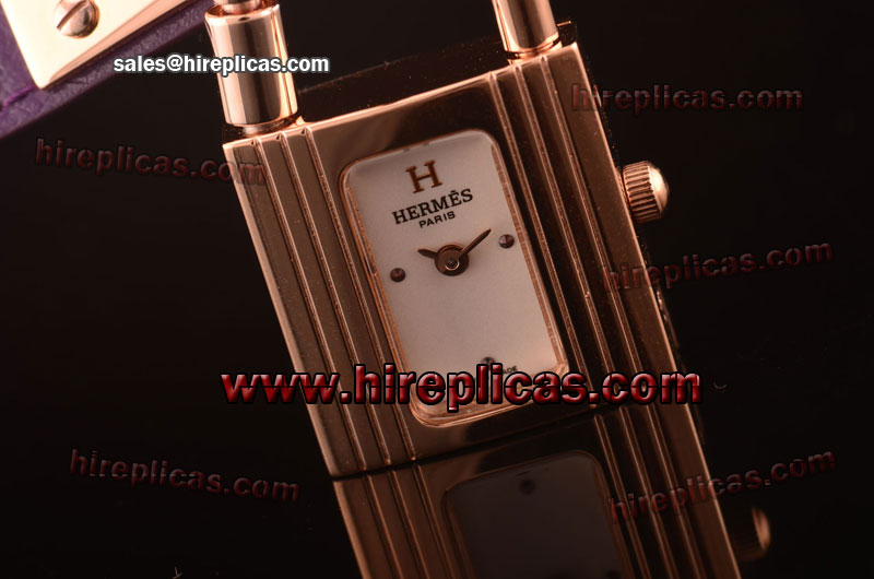 AAA Hermes Kelly KE1.210.280.VPN1 Japanese Quartz Rose Gold White Dial