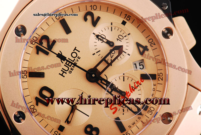 Best Luxury Hublot Big Bang 301.PI.500.RX Japanese Quartz Rose Gold Gold Dial Arabic Numerals