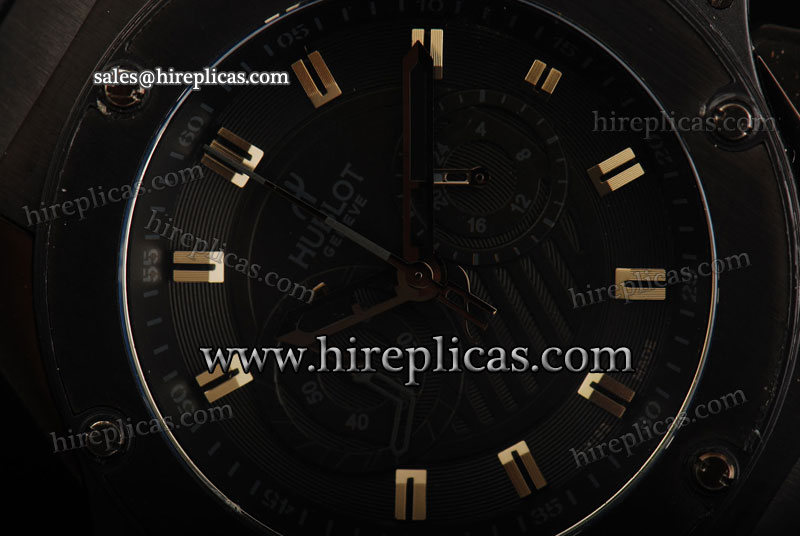 AAA Hublot King Power Chrono 715.CI.1110.RX Japanese Quartz PVD Black Dial Silver Markers
