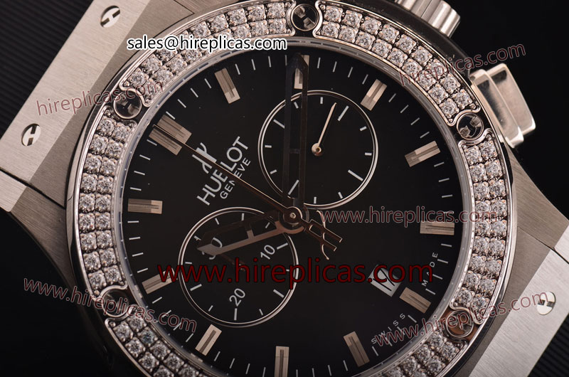 Best Pretty Hublot Classic Fusion 521.NX.1170.RX.1104 Miyota Quartz Steel Black Dial-7750 Coating