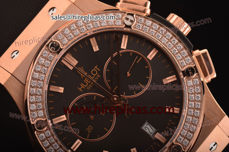 Luxury discount Hublot Classic Fusion 521.OX.7080.RX.1104 Miyota Quartz Rose Gold Brown Dial-7750 Coating Uk