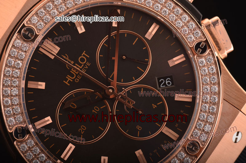 Duplicate Beautiful Hublot Classic Fusion 521.OX.7080.RX.1104.TR Miyota Quartz Rose Gold Brown Dial-7750 Coating