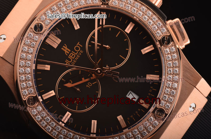 Glamorous Best Hublot Classic Fusion 521.OX.1180.LR.1104.TR Miyota Quartz Rose Gold Brown Dial-7750 Coating