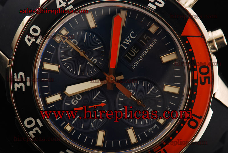 Charming Sophisticated IWC Aquatimer IW3767-04 Swiss Valjoux 7750 Automatic Steel Black Dial