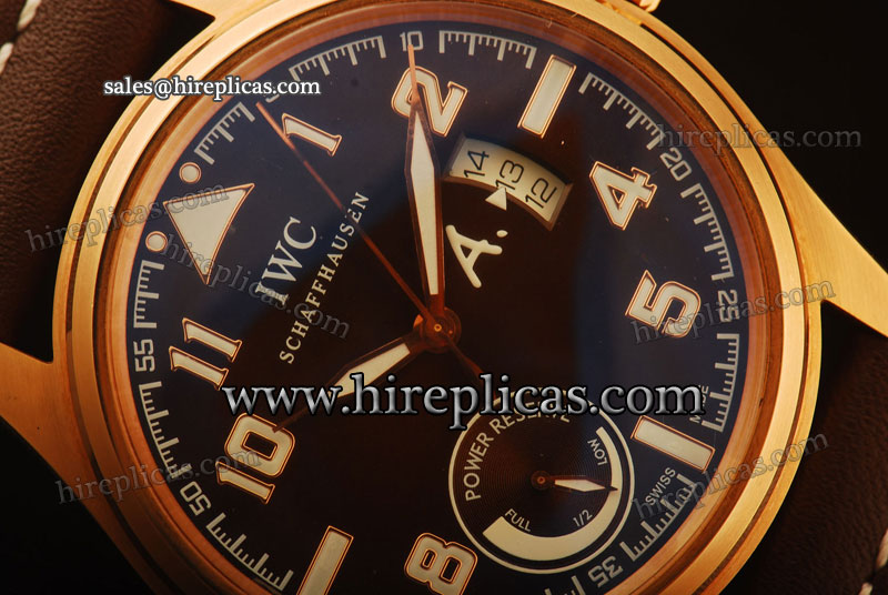 Ladies Cheap IWC Big Pilot Vintage Edition IW320103 Asia ST 25 Automatic Rose Gold Brown Dial