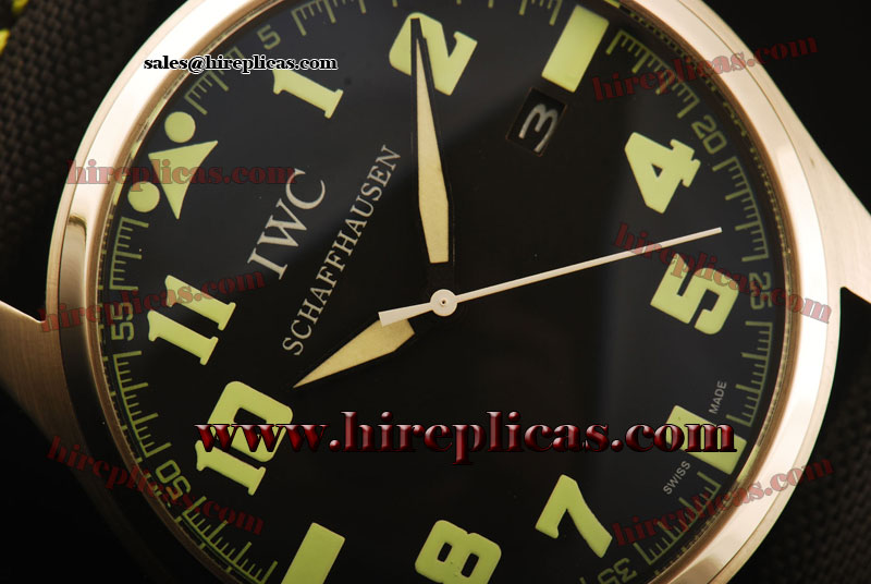 Ladies Cheap Pretty IWC Big Pilots IW5004-03 Swiss Quartz Steel Black Dial