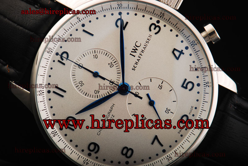 Best IWC Portuguese Chrono IW3714-43 Miyota Quartz Steel Silver Dial