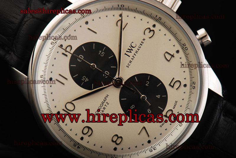 High quality IWC Portuguese Chrono IW3714-39 Miyota Quartz Steel Silver Dial