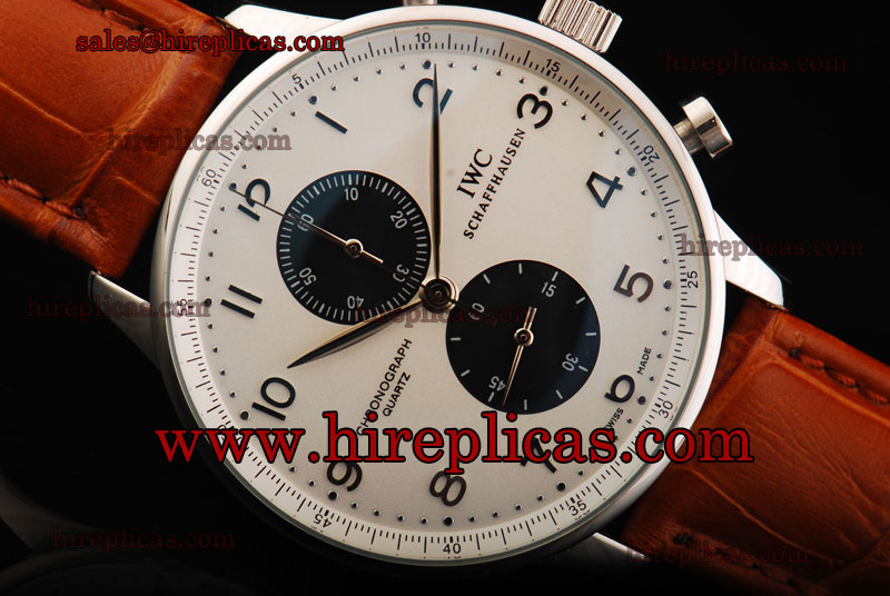Fashion IWC Portuguese Chrono IW3714-41 Miyota Quartz Steel White Dial