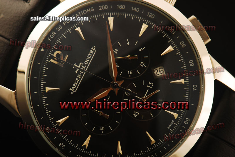 discount Fashion Jaeger Lecoultre Duometre Chrono 6043420 Japanese Quartz Steel Black Dial