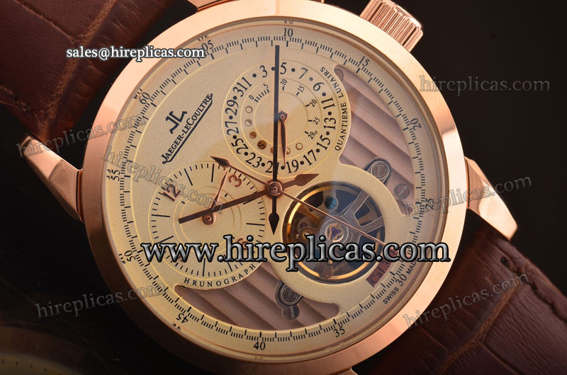 Best Jaeger Lecoultre Grande Complication Q500242A3 Asia ST23 Tourbillon Automatic Rose Gold Beige Dial
