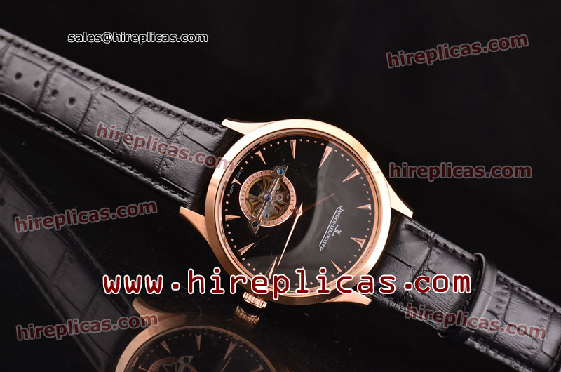 AAA Jaeger Lecoultre Master Q1662450 ST22 With Tourbillon Automatic Rose Gold Black Dial For Sale