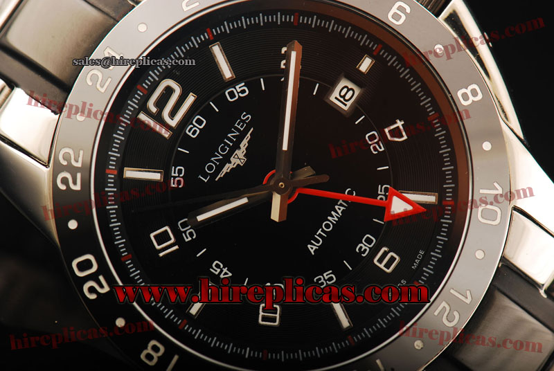 Charming Longines Admiral GMT L3.524.5.12.4 Automatic Steel Black Dial