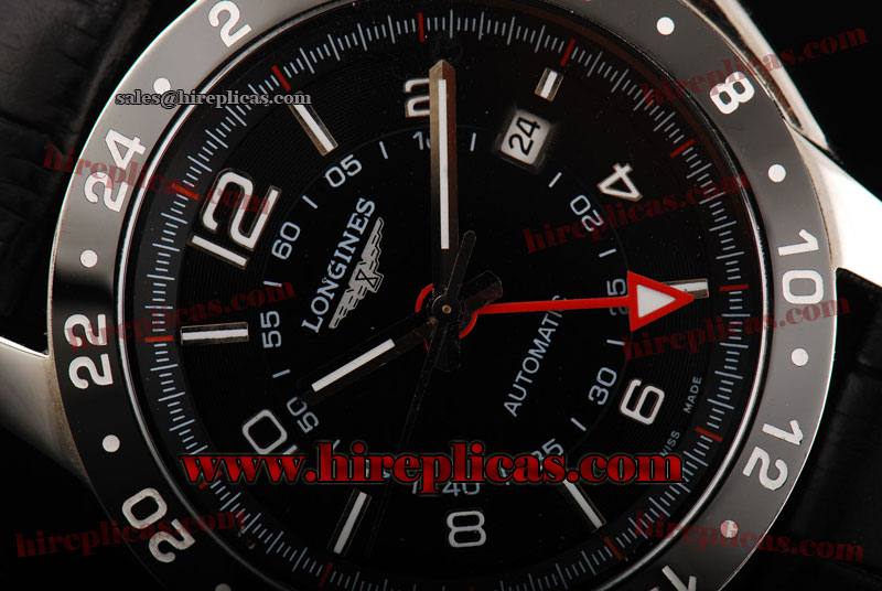 Cheapest Replica Longines Admiral GMT L3.669.4.06.6 Automatic Two Tone Black Dial