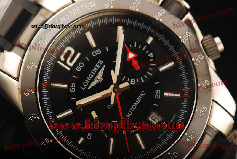 Cheap Classic Longines Admiral L3.741.5.12.9 Automatic Steel Black Dial