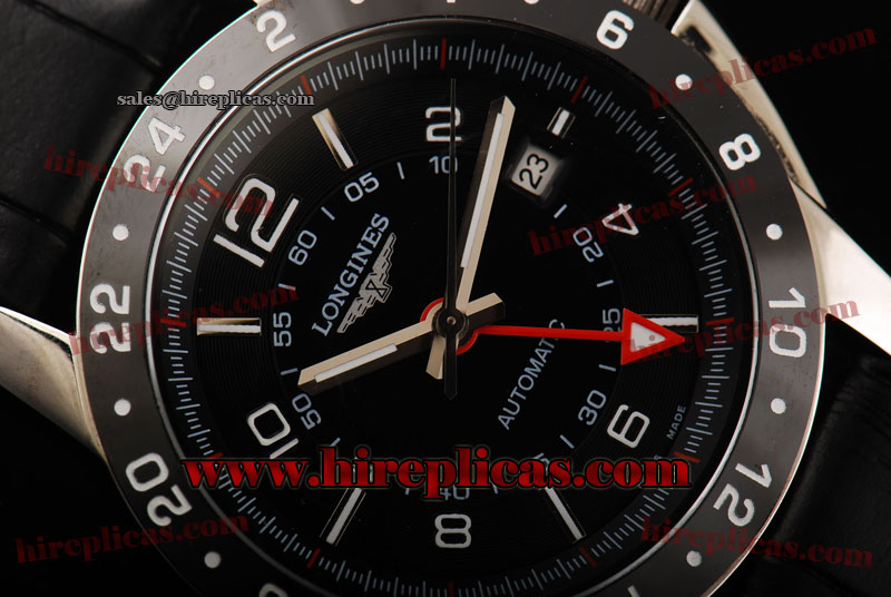 Hot Sell Longines Admiral GMT L3.669.4.24.5 Asia 2813 Automatic Two Tone Black Dial