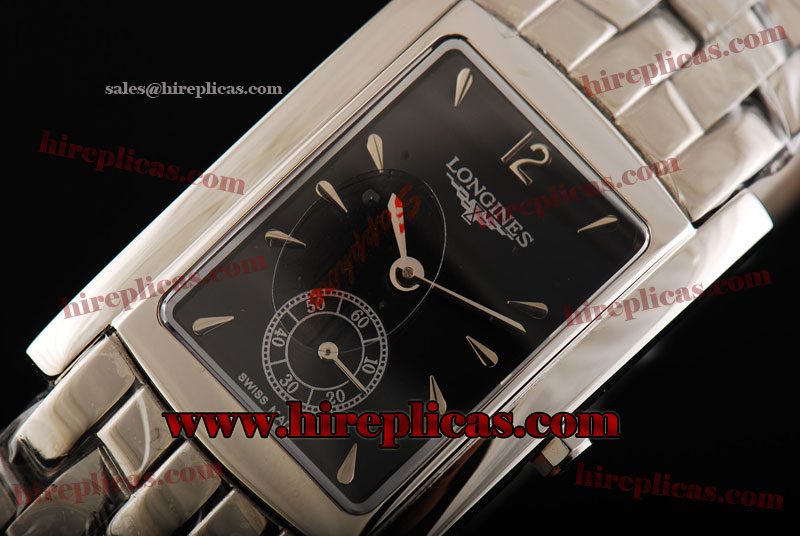 Ladies Cheap Longines Dolcevita L5.155.5.14.6 Miyota Quartz Steel Black Dial