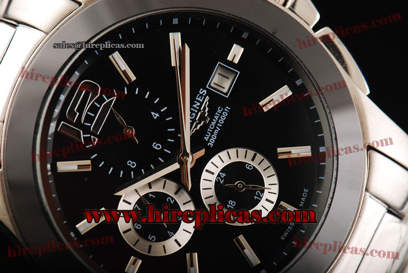 Special Top Longines Admiral L3.557.2.54.1 Automatic Steel Black Dial