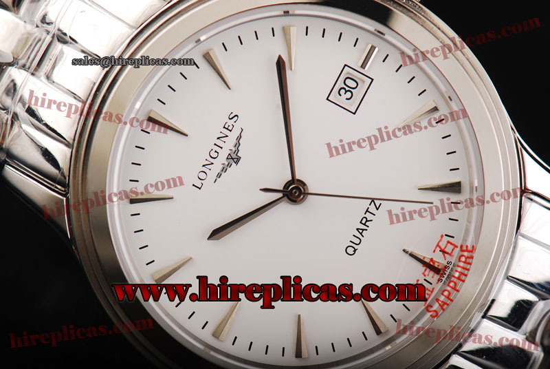 Pretty Top Luxury Longines Le Grande Classique L4.232.4.41.9 Miyota Quartz Steel White Dial